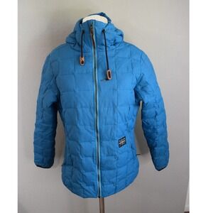 Holden Down Quilted Puffer Jacket Medium Blue Hooded Winter Coat Ski Womens